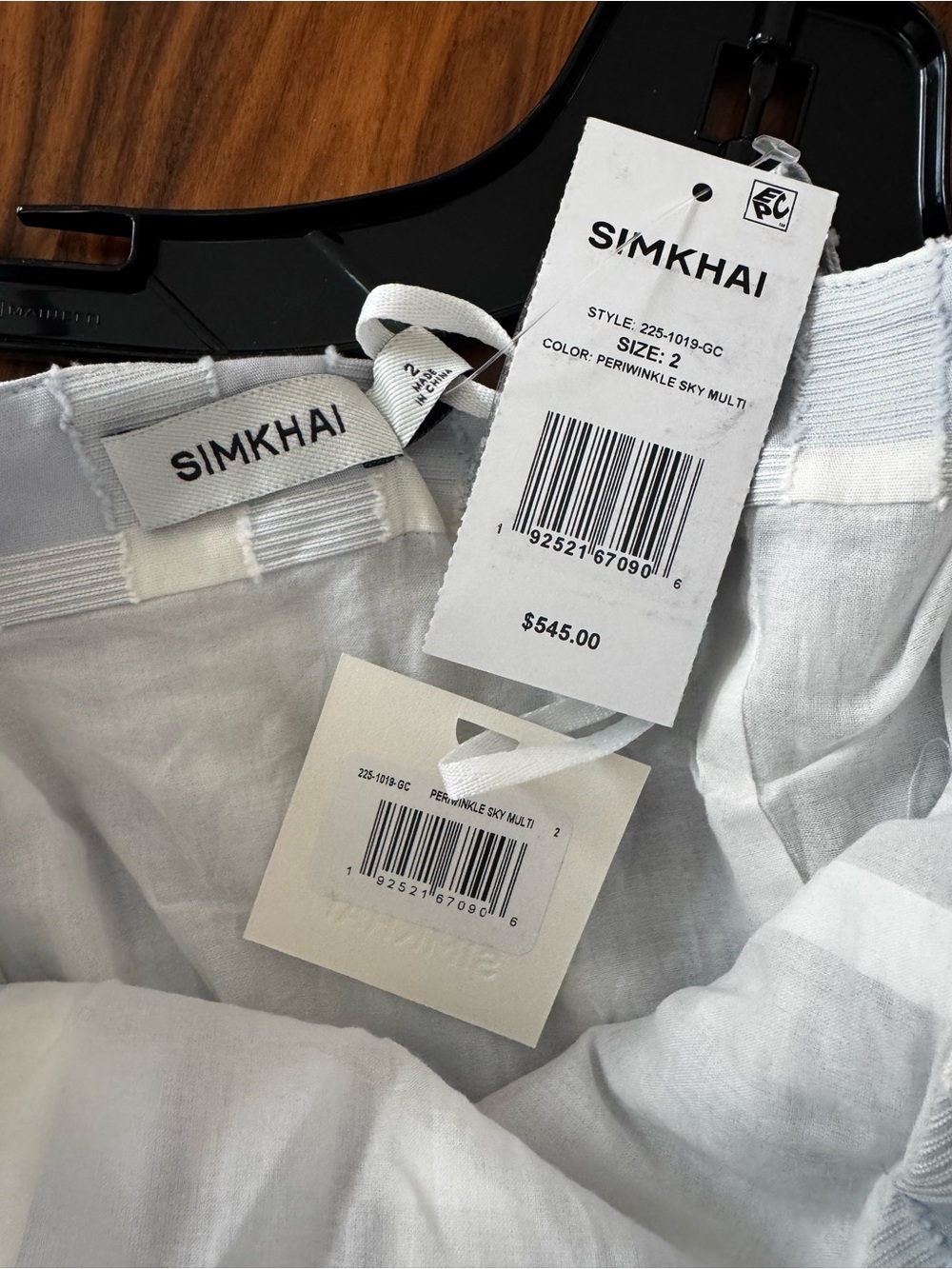 NWT SIMKHAI Periwinkle Sky Multi Gingham Midi Dress | Size 2 | $545 Retail - Picture 6 of 7